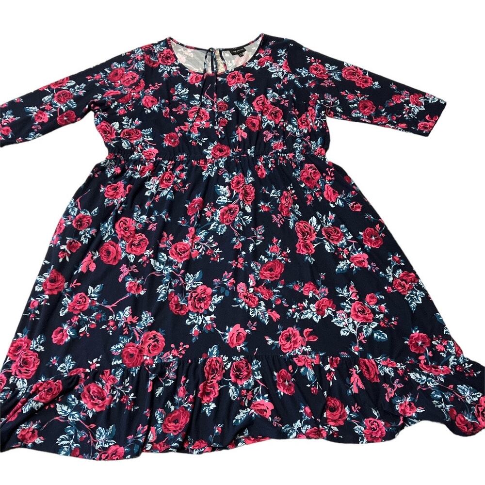 Lane Bryant Navy Floral Midi Dress Size 26/28